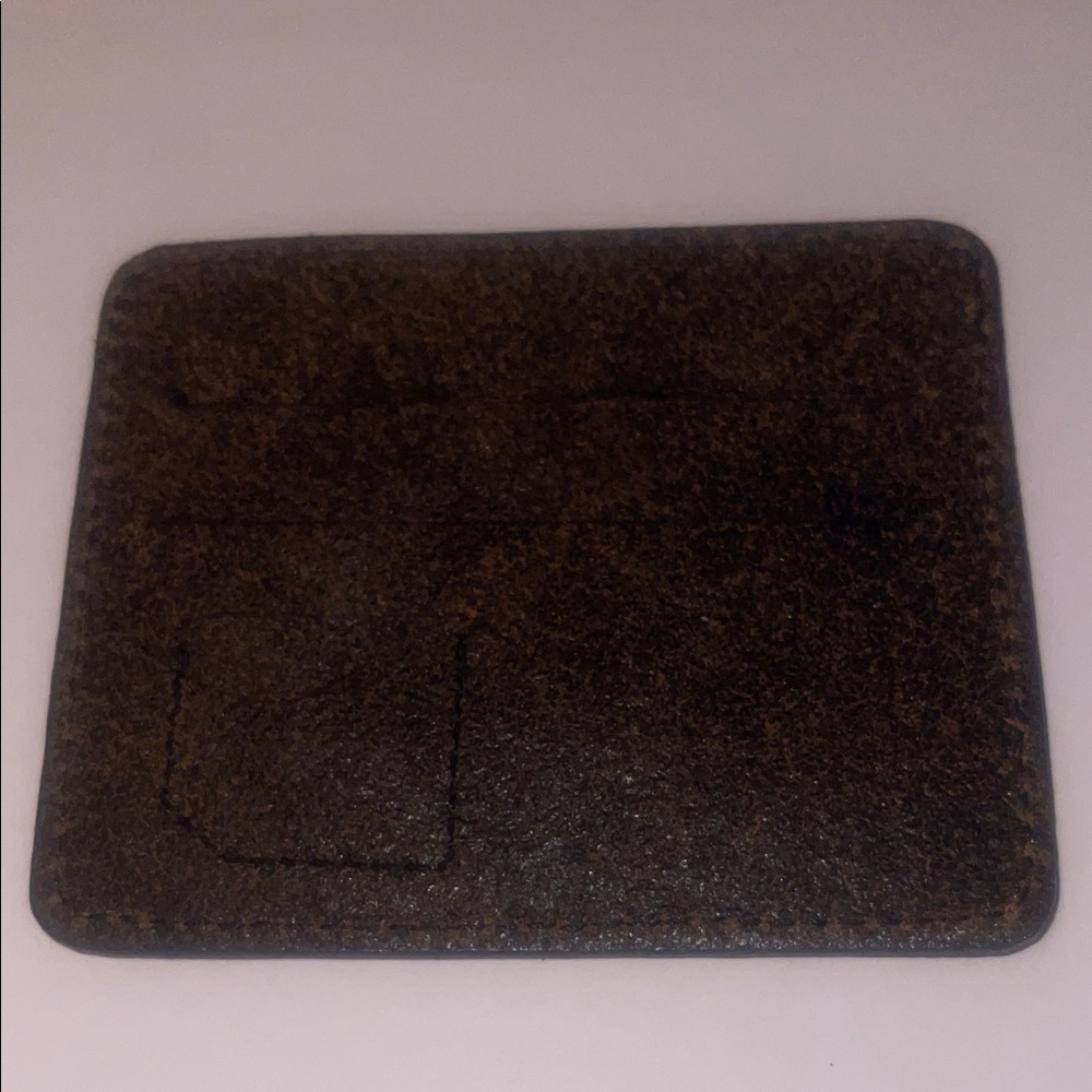 Dark Brown Suede Leather Card Sleeve